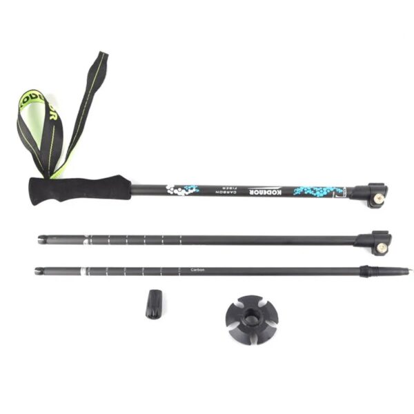 Retractable Walking Stick Set - Carbon Fiber, 3 Sections, EVA Straight Grip Handle - Perfect for Outdoor Hiking and Mountain Climbing (2pcs) - Image 3
