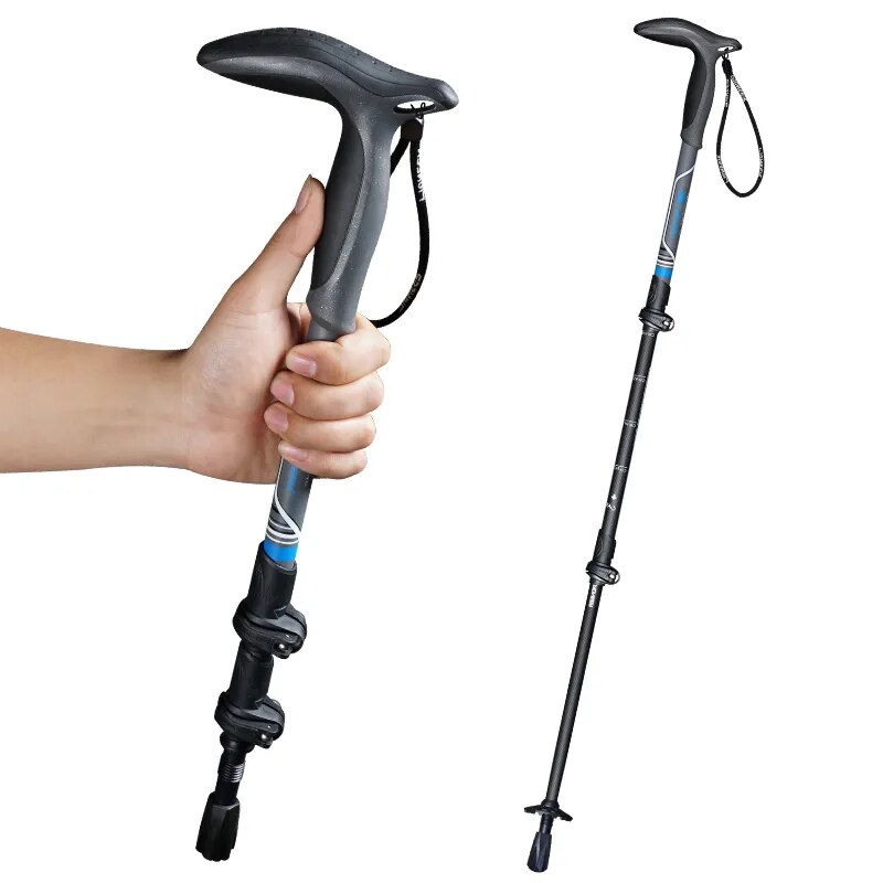Retractable Walking Stick Carbon Fiber Compact Trekking Pole with Quick Flip Lock - Ultralight Collapsible Travel, Hiking, and Climbing Stick for Seniors
