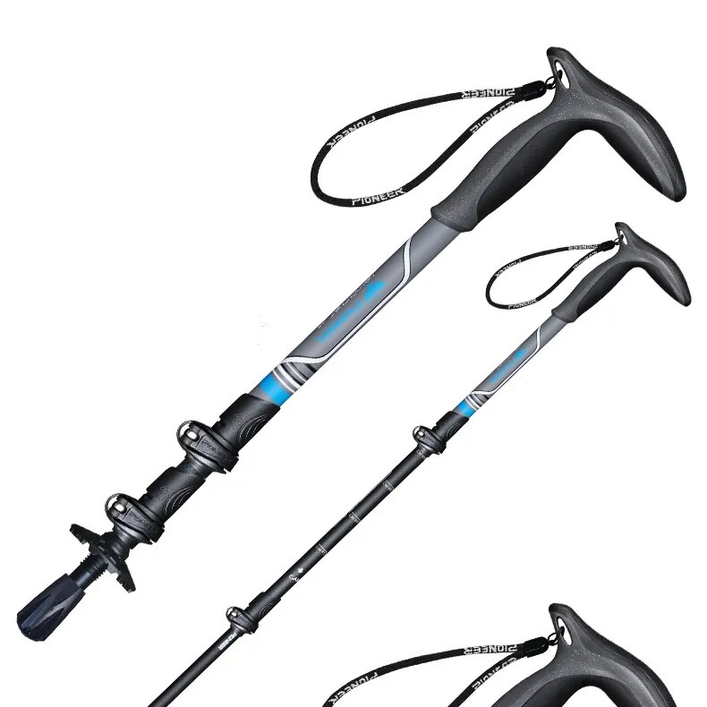 Retractable Walking Stick Carbon Fiber Compact Trekking Pole with Quick Flip Lock - Ultralight Collapsible Travel, Hiking, and Climbing Stick for Seniors