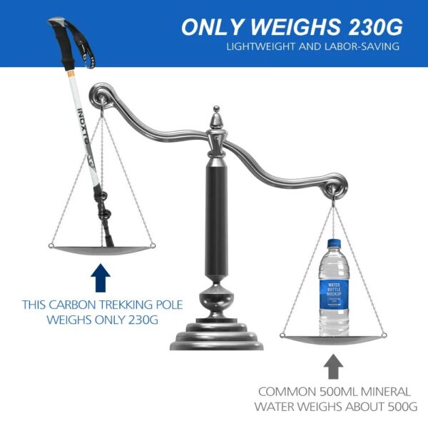 Retractable Walking Stick - Carbon Fiber Collapsible Telescopic Trekking Pole for Hiking and Climbing - Image 4