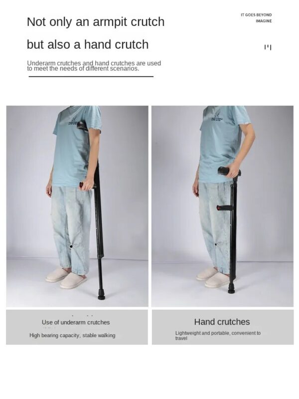 Multi-Purpose Subaxilla Crutches for Young People - Adjustable and Portable Cane Walker Best Forearm Crutches - Image 2