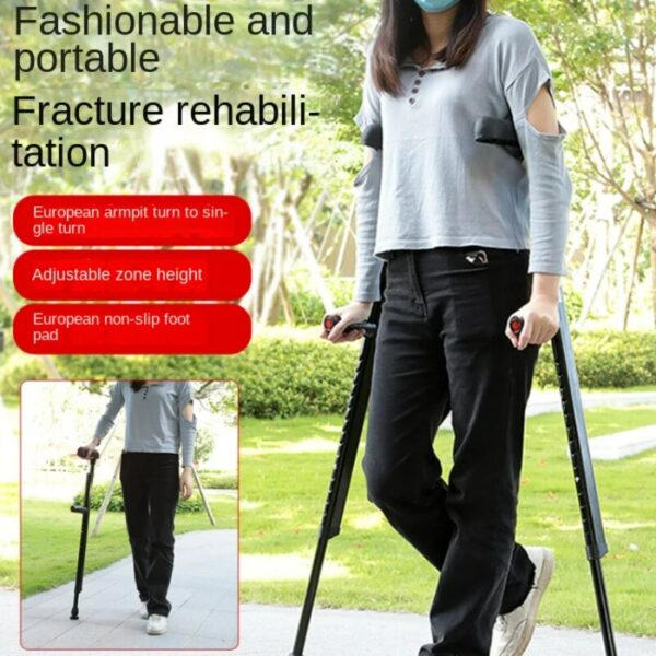 Multi-Purpose Subaxilla Crutches for Young People - Adjustable and Portable Cane Walker Best Forearm Crutches