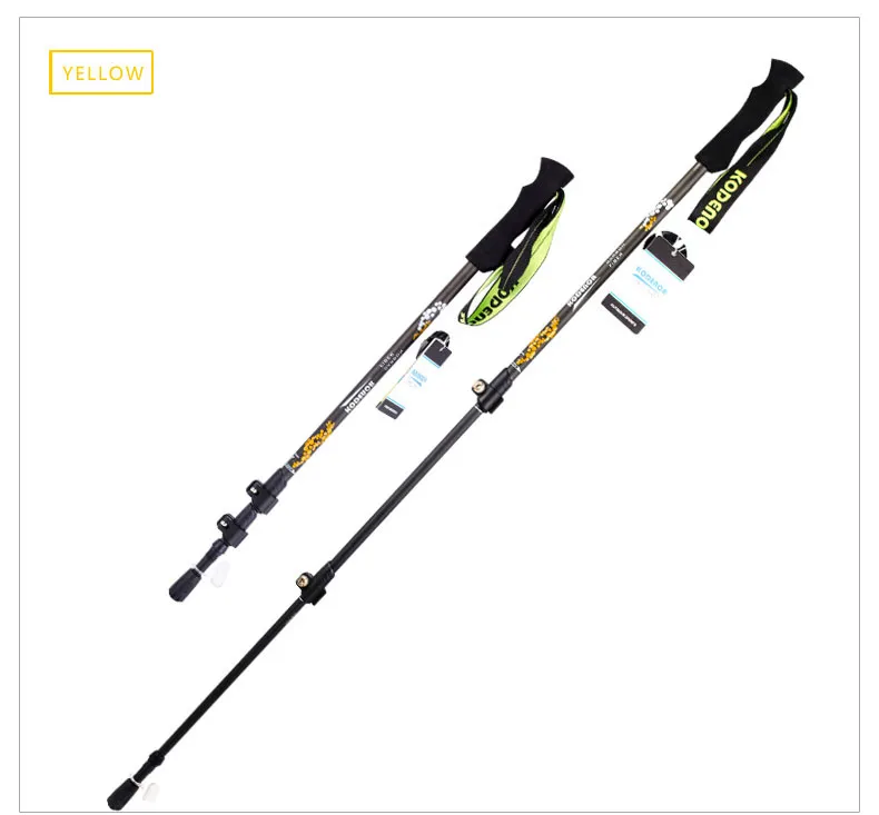 Retractable Walking Stick Set - Carbon Fiber, 3 Sections, EVA Straight Grip Handle - Perfect for Outdoor Hiking and Mountain Climbing (2pcs)