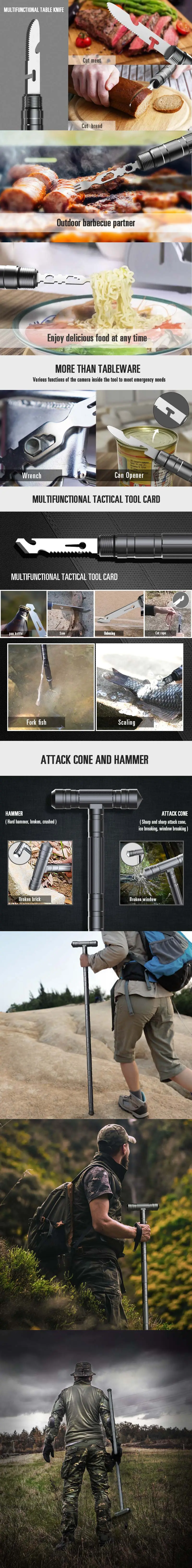 Tactical Walking Stick Your Multifunctional Defense and Outdoor Companion for Trekking, Hiking, Tourism, and Camping