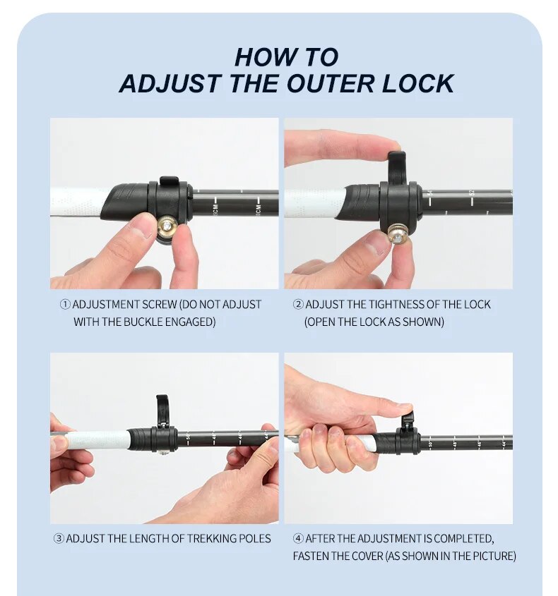 Retractable Walking Stick - Carbon Fiber Collapsible Telescopic Trekking Pole for Hiking and Climbing