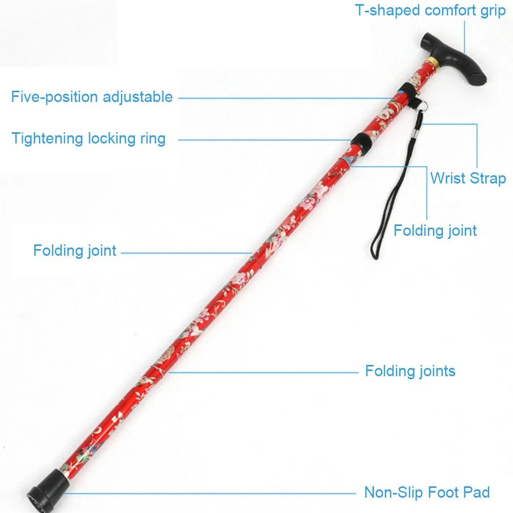 Balancing Mobility Aid Collapsible Lightweight Aluminum Alloy Hand Walking Stick for Men, Women, Elderly, Disabled, and Pregnant Individuals
