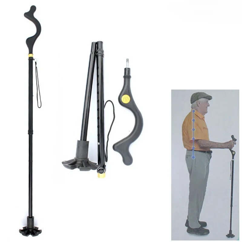 Folding Telescopic Walking Sticks for Seniors Safe and Adjustable Crutch Walking Canes for Elders