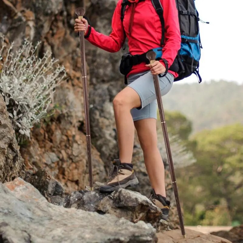 Detachable Travel Walking Stick Pole Anti-Skid Walking Pole For Elderly Outdoor Detachable Walking Stick Self-Defense Stick