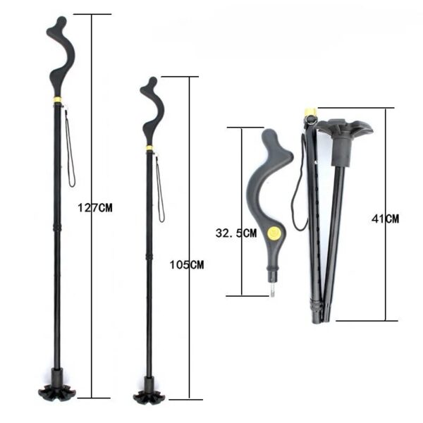 Folding Telescopic Walking Sticks for Seniors Safe and Adjustable Crutch Walking Canes for Elders - Image 2