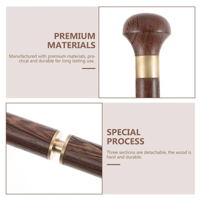 Detachable Travel Walking Stick Pole Anti-Skid Walking Pole For Elderly Outdoor Detachable Walking Stick Self-Defense Stick