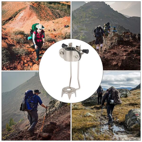 Ice Foot Supplies for Winter Travel: Trekking Poles Crampons Walking Stick Cane Tips with Aluminum Alloy Grip Attachment - Image 5