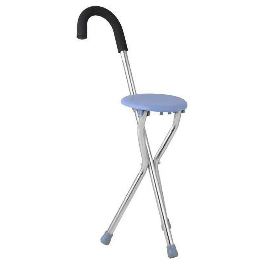 Seated Walking Canes Portable, Dexterous Three-Legged Folding Cane for the Elderly - Non-Slip Design, Supports up to 150 Kg Weight