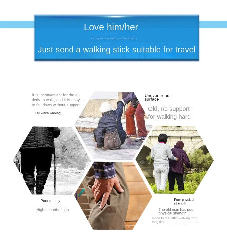 Seated Walking Canes 2-in-1 - Folding Walking Stick Tripod Stool with Adjustable Height, Anti-Slip Design, Elderly Walking Cane Crutch Chair Rest Stool with LED Light