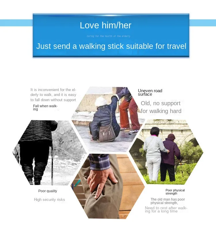 Seated Walking Canes 2-in-1 - Folding Walking Stick Tripod Stool with Adjustable Height, Anti-Slip Design, Elderly Walking Cane Crutch Chair Rest Stool with LED Light