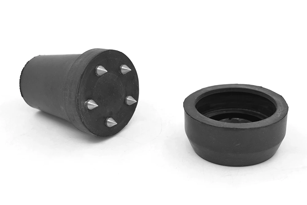 Ice Walking Stick Accessories - 19mm Non-Slip Canes Cover with Rubber End, Stainless Steel Nail, and Crutch Bottom Protector Tips for Enhanced Stability