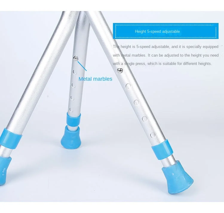 Seated Walking Canes 2-in-1 - Folding Walking Stick Tripod Stool with Adjustable Height, Anti-Slip Design, Elderly Walking Cane Crutch Chair Rest Stool with LED Light