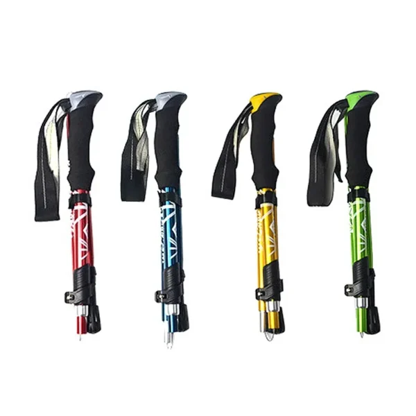 Portable Telescopic Trekking Pole: A Convenient 5-Section Outdoor Foldable Walking and Hiking Stick for Nordic Elderly - Image 2