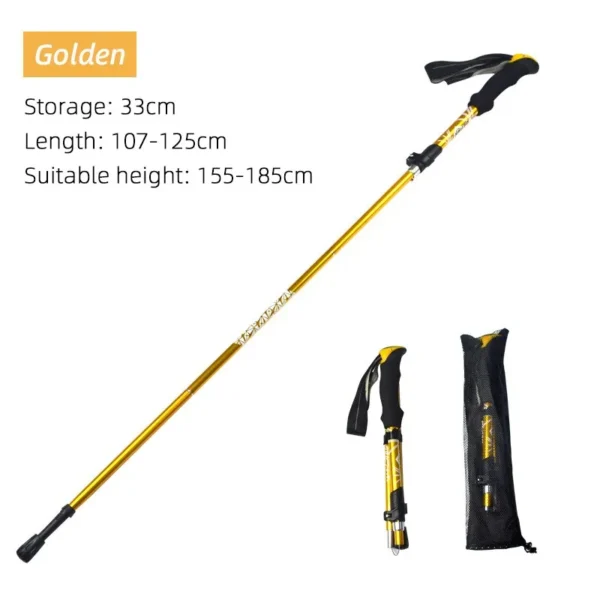 Portable Telescopic Trekking Pole: A Convenient 5-Section Outdoor Foldable Walking and Hiking Stick for Nordic Elderly - Image 6