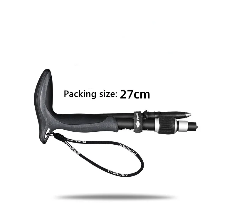 Carbon Fiber T-Handle Walking Stick: Durable, Matte Finish, 5 Sections, Ultralight Design – Ideal Trekking Pole for Outdoor Adventures and Camping