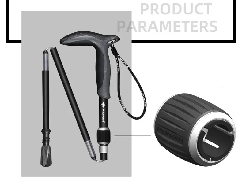 Carbon Fiber T-Handle Walking Stick: Durable, Matte Finish, 5 Sections, Ultralight Design – Ideal Trekking Pole for Outdoor Adventures and Camping