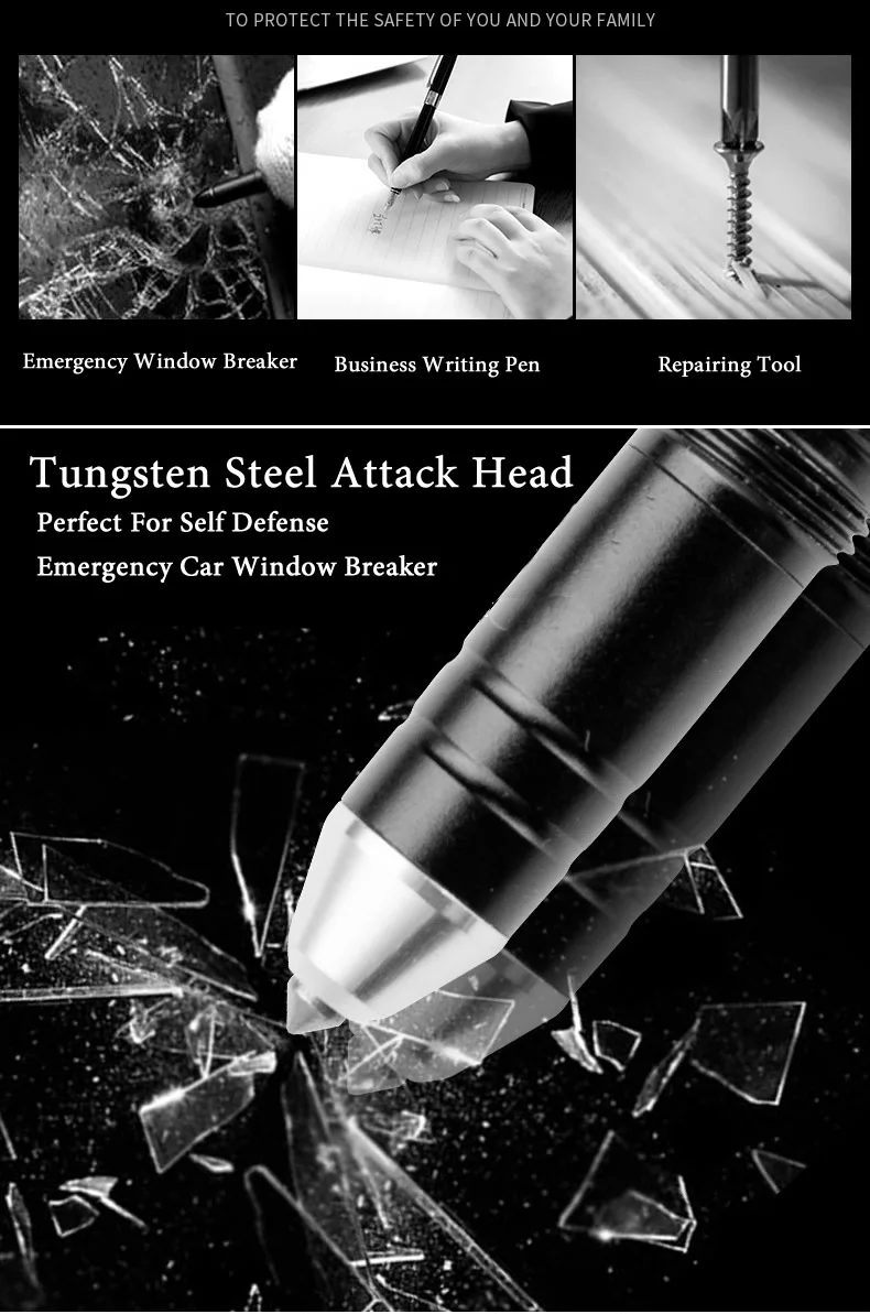 Versatile Tactical Pen All-in-One Pen with Emergency Flashlight, Screwdriver, Bottle Opener, Window Breaker – Ideal for Outdoor Survival and Self-Rescue EDC