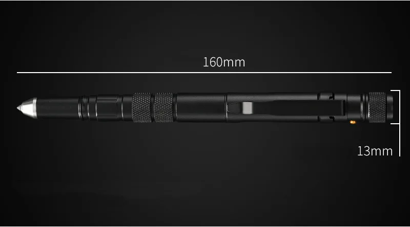 Multi-Functional EDC Tool: Portable Tactical Pen with Flashlight, Bottle Opener, Emergency Glass Breaker - Ideal for Outdoor Self-Defense