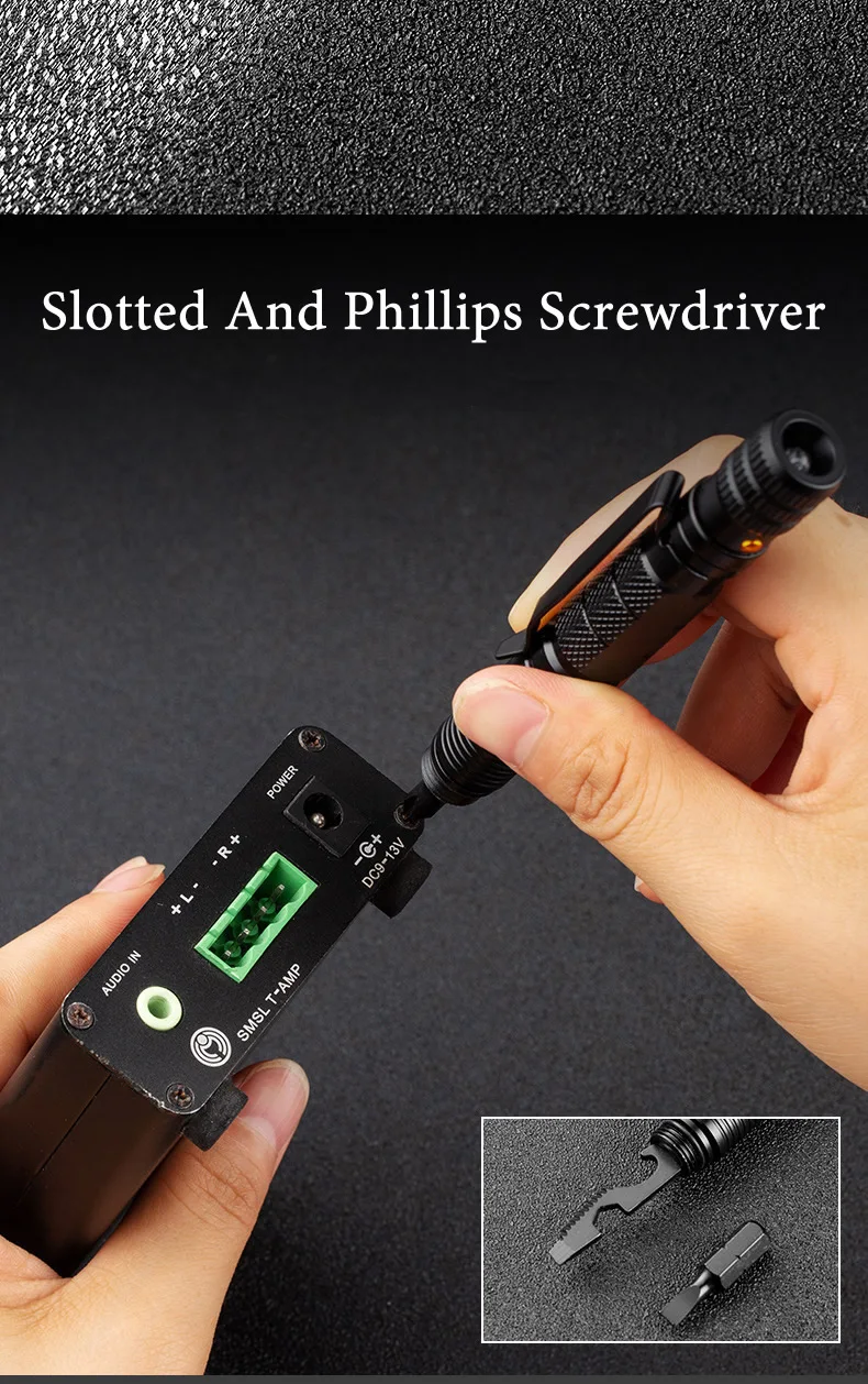 Versatile Tactical Pen All-in-One Pen with Emergency Flashlight, Screwdriver, Bottle Opener, Window Breaker – Ideal for Outdoor Survival and Self-Rescue EDC