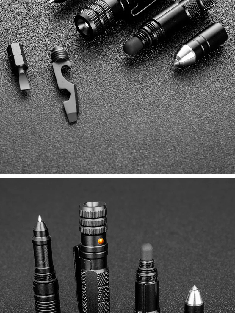 Versatile Tactical Pen All-in-One Pen with Emergency Flashlight, Screwdriver, Bottle Opener, Window Breaker – Ideal for Outdoor Survival and Self-Rescue EDC