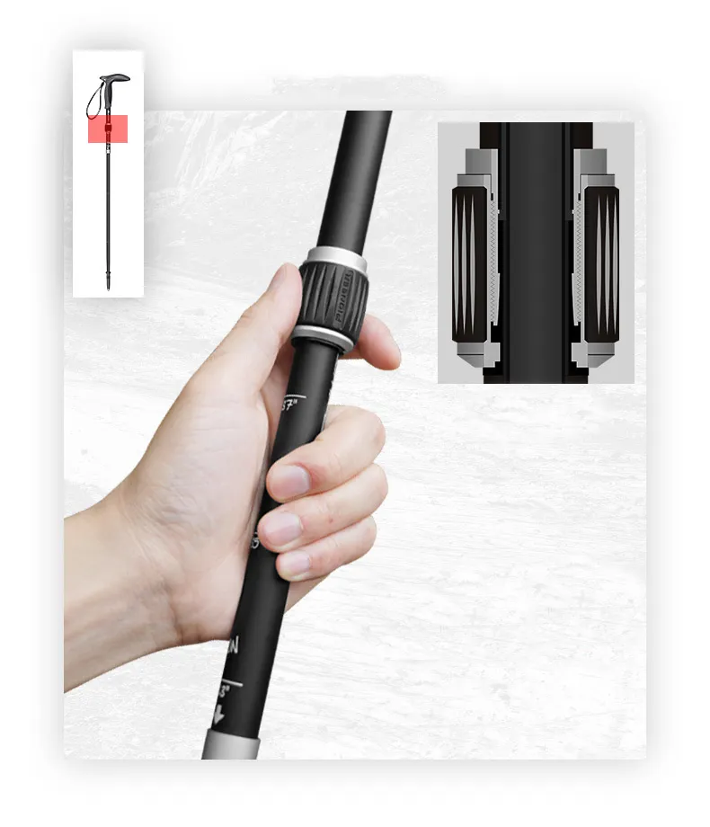Carbon Fiber T-Handle Walking Stick: Durable, Matte Finish, 5 Sections, Ultralight Design – Ideal Trekking Pole for Outdoor Adventures and Camping