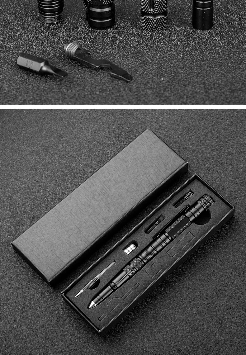 Versatile Tactical Pen All-in-One Pen with Emergency Flashlight, Screwdriver, Bottle Opener, Window Breaker – Ideal for Outdoor Survival and Self-Rescue EDC