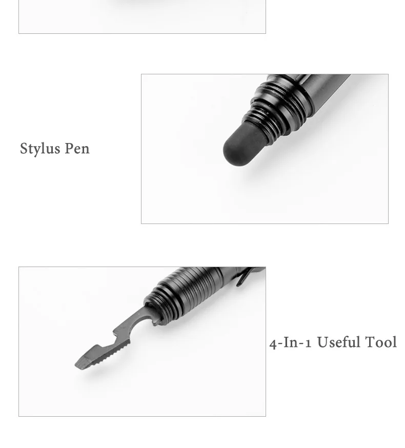 Versatile Tactical Pen All-in-One Pen with Emergency Flashlight, Screwdriver, Bottle Opener, Window Breaker – Ideal for Outdoor Survival and Self-Rescue EDC