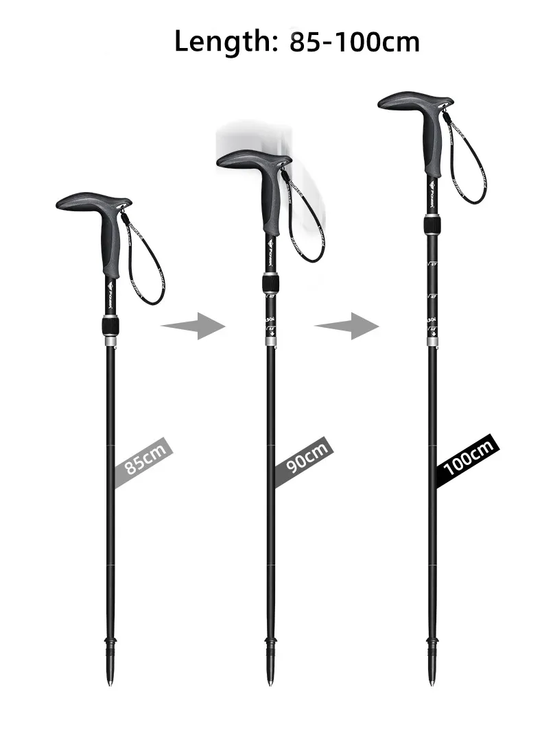 Carbon Fiber T-Handle Walking Stick: Durable, Matte Finish, 5 Sections, Ultralight Design – Ideal Trekking Pole for Outdoor Adventures and Camping
