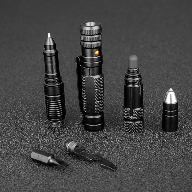 Versatile Tactical Pen All-in-One Pen with Emergency Flashlight, Screwdriver, Bottle Opener, Window Breaker – Ideal for Outdoor Survival and Self-Rescue EDC