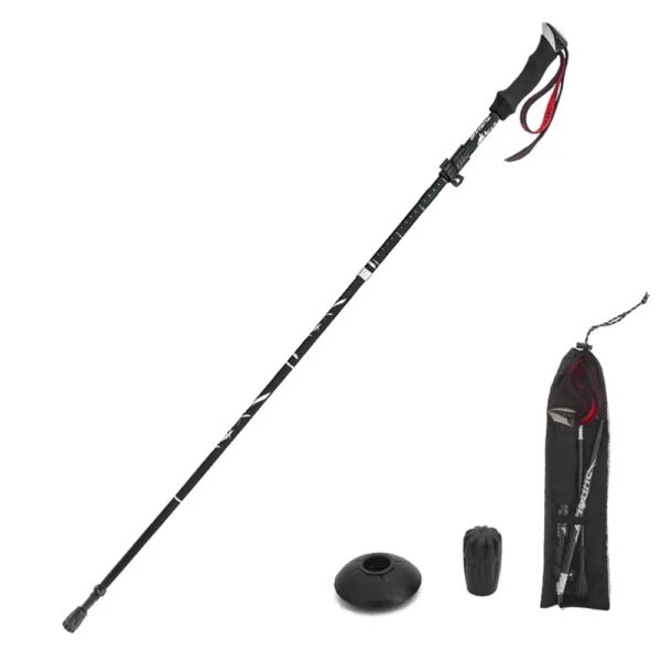 Compact Five-fold Lightweight Trekking Pole Collapsible Walking Stick for Hiking, Camping, and Backpacking - Made from Durable Aluminum Alloy - Image 6