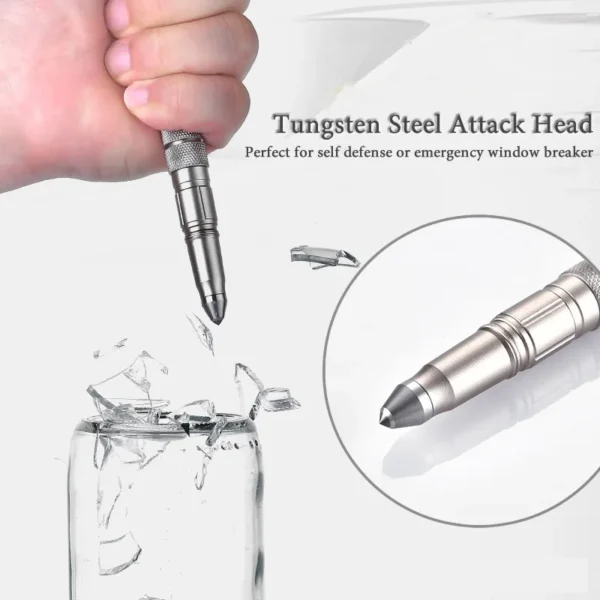 Military-Grade Multi-Function Self-Defense Pen with Emergency Flashlight, Strobe, Bottle Opener, Window Breaker, and Outdoor Survival Features for EDC - Image 3