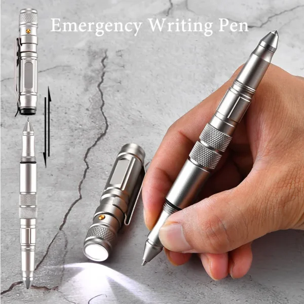 Military-Grade Multi-Function Self-Defense Pen with Emergency Flashlight, Strobe, Bottle Opener, Window Breaker, and Outdoor Survival Features for EDC