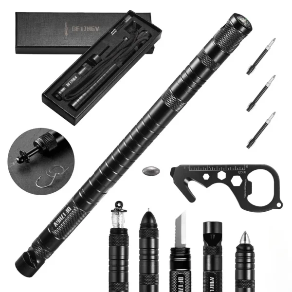 Outdoor Tactical Pen A Comprehensive Tool for Survival, Self-Defense, Rescue, Hiking, and Camping, Equipped with Compass