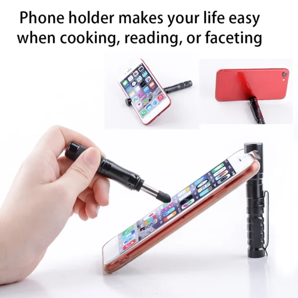 Versatile Tactical Pen with Mobile Phone Holder, Self-Defense Features, Touch Screen Functionality, Outdoor Survival Tools, and Compass Integration - Image 3