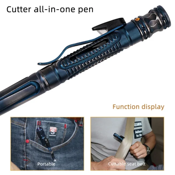 Stainless Steel Outdoor Tactical Pen  A Multi-functional EDC Essential for Women's Self-Defense and Portable Anti-Wolf Equipment - Image 4