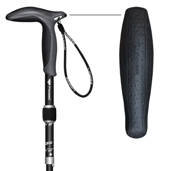 Carbon Fiber T-Handle Walking Stick: Durable, Matte Finish, 5 Sections, Ultralight Design – Ideal Trekking Pole for Outdoor Adventures and Camping - Image 3