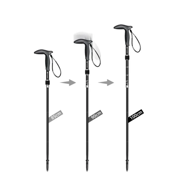 Carbon Fiber T-Handle Walking Stick: Durable, Matte Finish, 5 Sections, Ultralight Design – Ideal Trekking Pole for Outdoor Adventures and Camping - Image 4