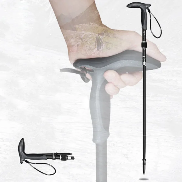 Carbon Fiber T-Handle Walking Stick: Durable, Matte Finish, 5 Sections, Ultralight Design – Ideal Trekking Pole for Outdoor Adventures and Camping - Image 6