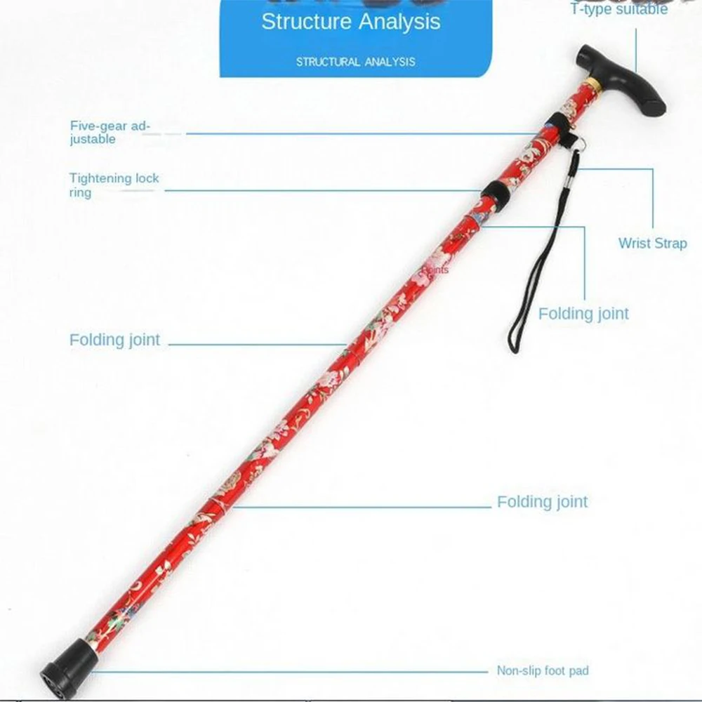 Versatile 1pc Ultralight Telescopic Trekking Pole: Folding, Collapsible, and Snow-Ready Elder Alpenstocks
