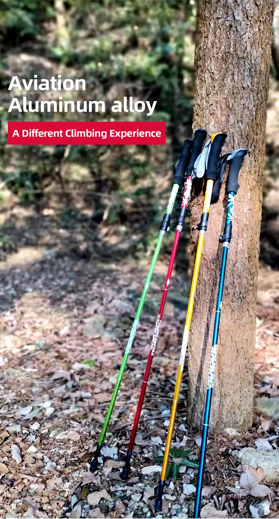 Portable Telescopic Trekking Pole: A Convenient 5-Section Outdoor Foldable Walking and Hiking Stick for Nordic Elderly