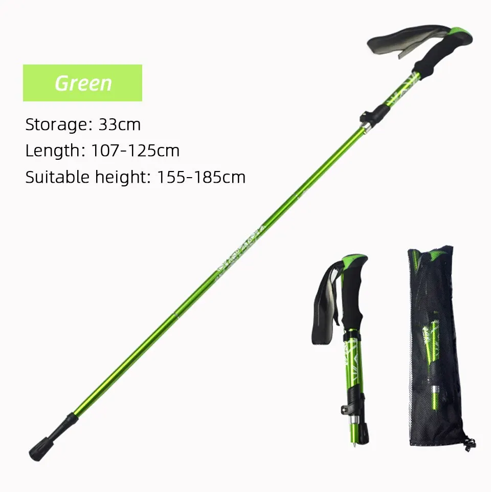 Portable Telescopic Trekking Pole: A Convenient 5-Section Outdoor Foldable Walking and Hiking Stick for Nordic Elderly