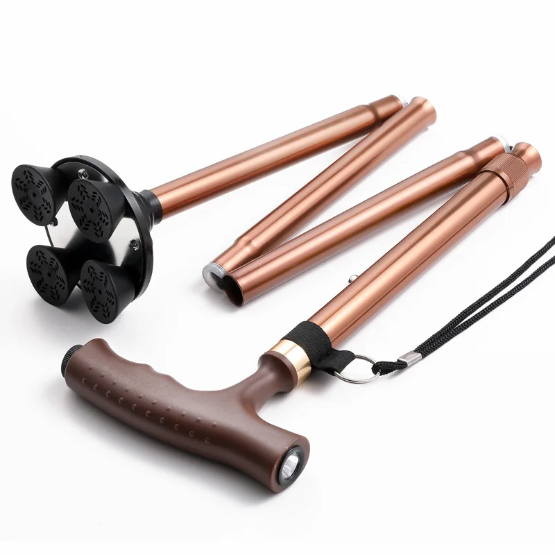 Telescopic Folding Walking Cane with Aluminum Alloy Construction, Doubling as a Baton and Crutch for Hiking, Trekking, and North Pole Expeditions