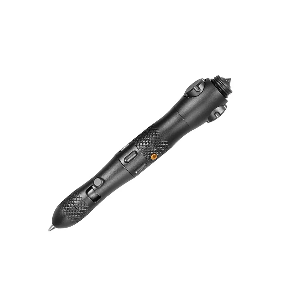 Aluminum Alloy Tactical Pen Multi-Functional Fingertip Gyro Pen with Light, Glass Breaker, and Survival Tools for Anti-Wolf Defense and Decompression
