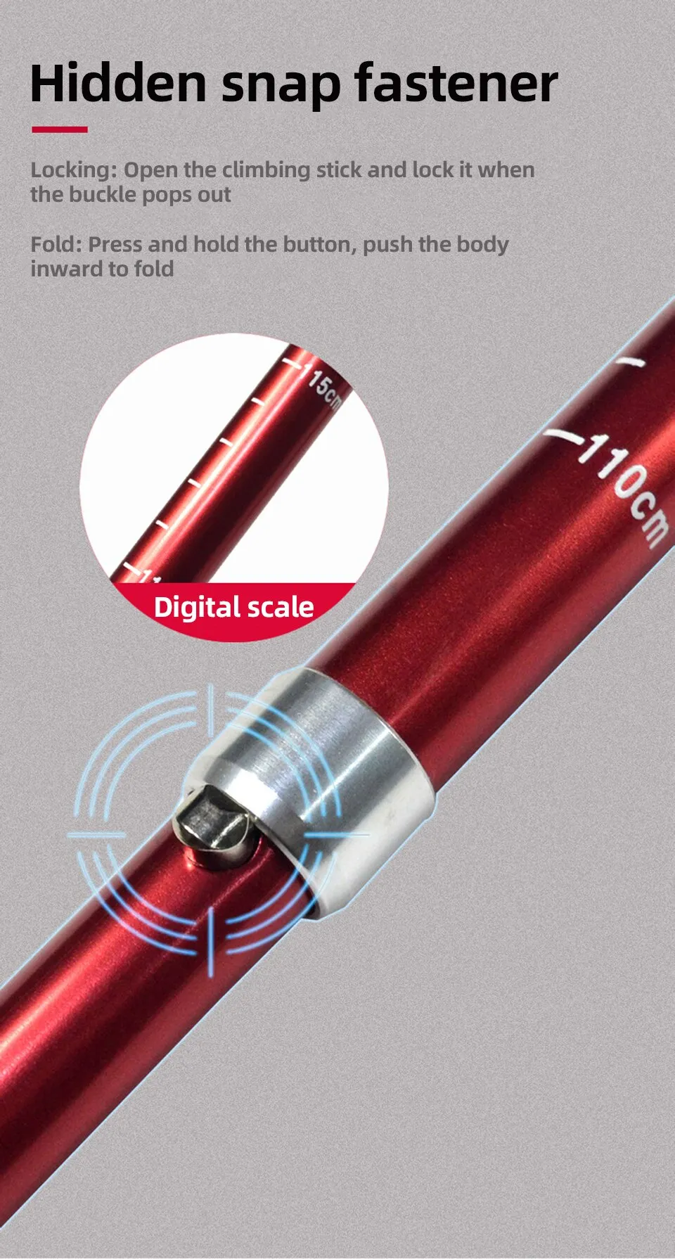 Portable Telescopic Trekking Pole: A Convenient 5-Section Outdoor Foldable Walking and Hiking Stick for Nordic Elderly