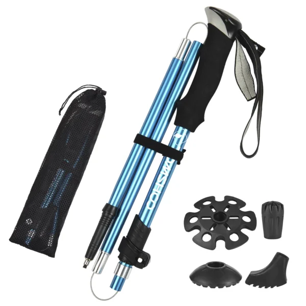Ultralight 5-Fold Collapsible Trekking Pole An Essential Walking Stick for Hiking, Camping, and Mountaineering