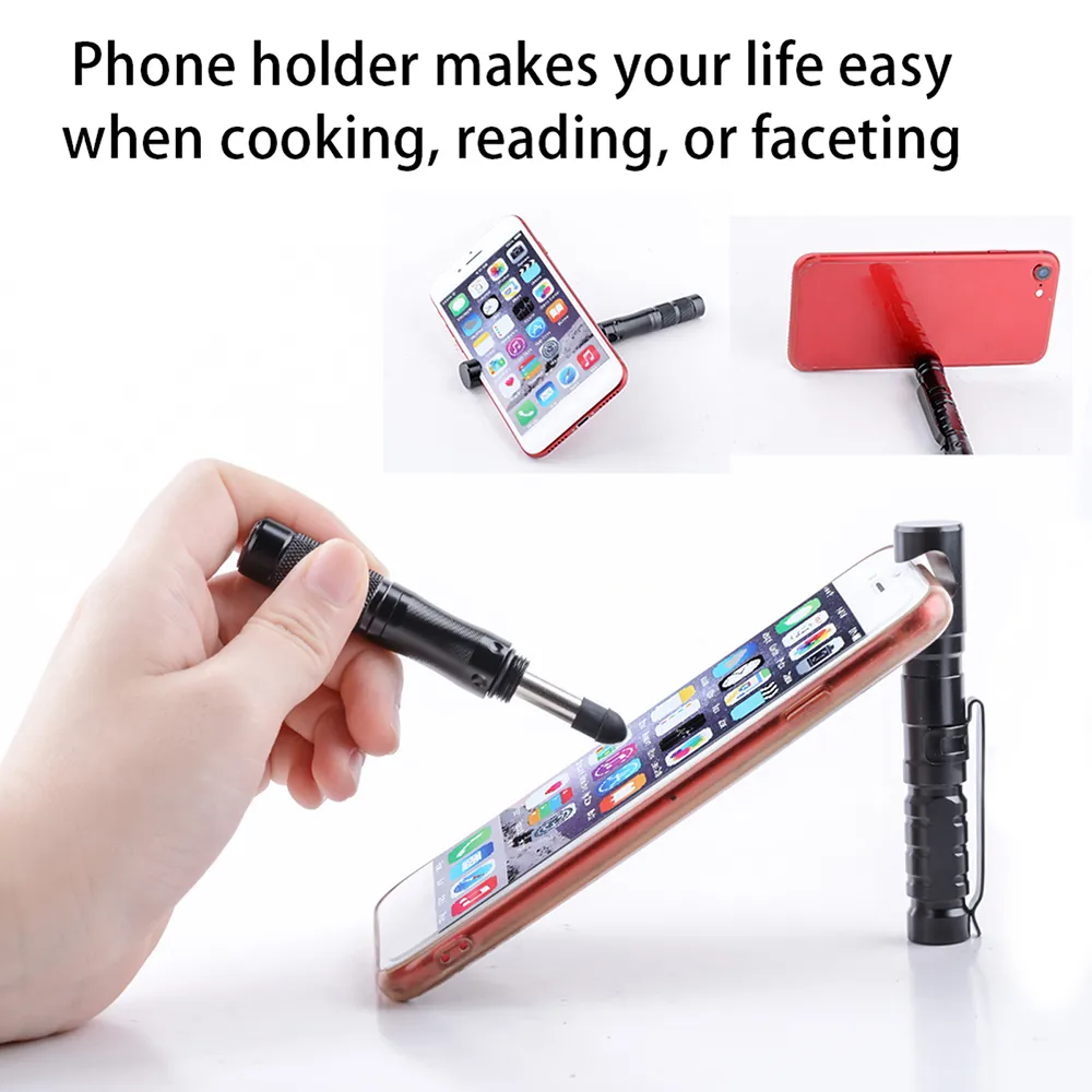 Versatile Tactical Pen with Mobile Phone Holder, Self-Defense Features, Touch Screen Functionality, Outdoor Survival Tools, and Compass Integration